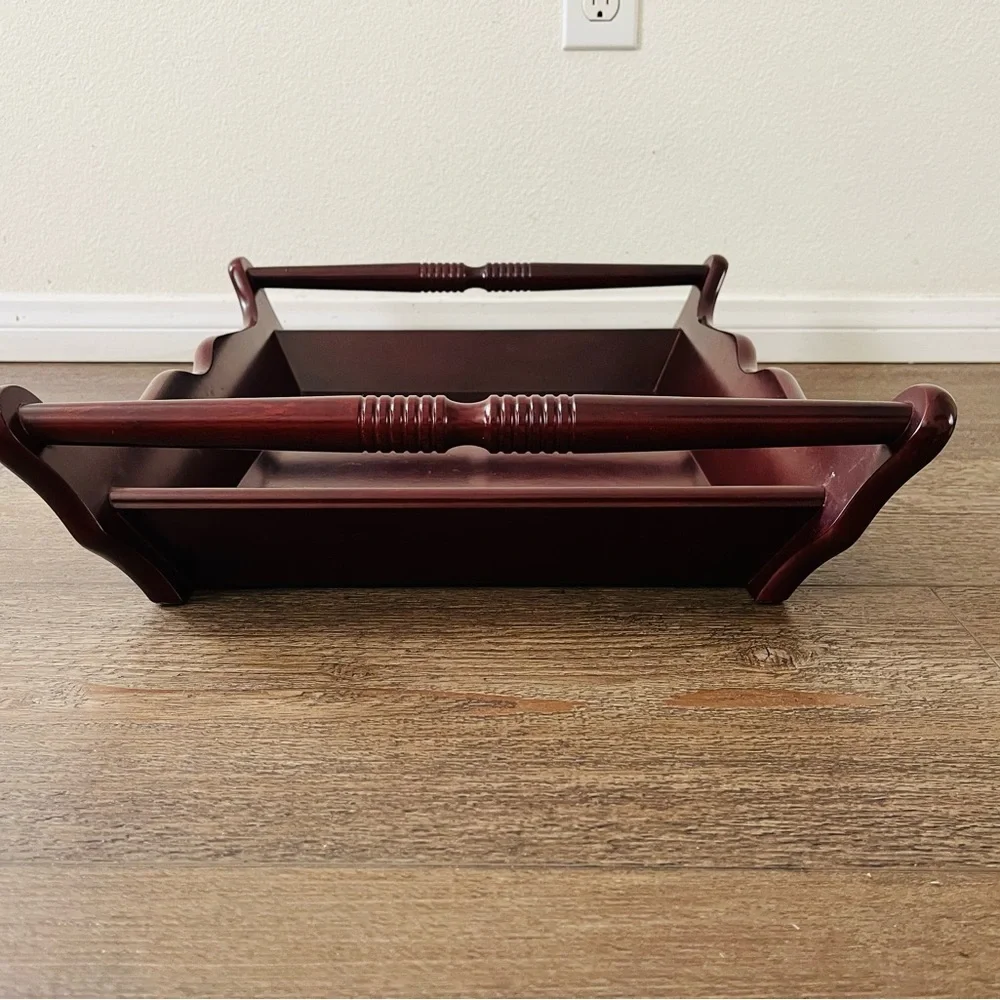 Wooden Serving Tray in Dark Cherry